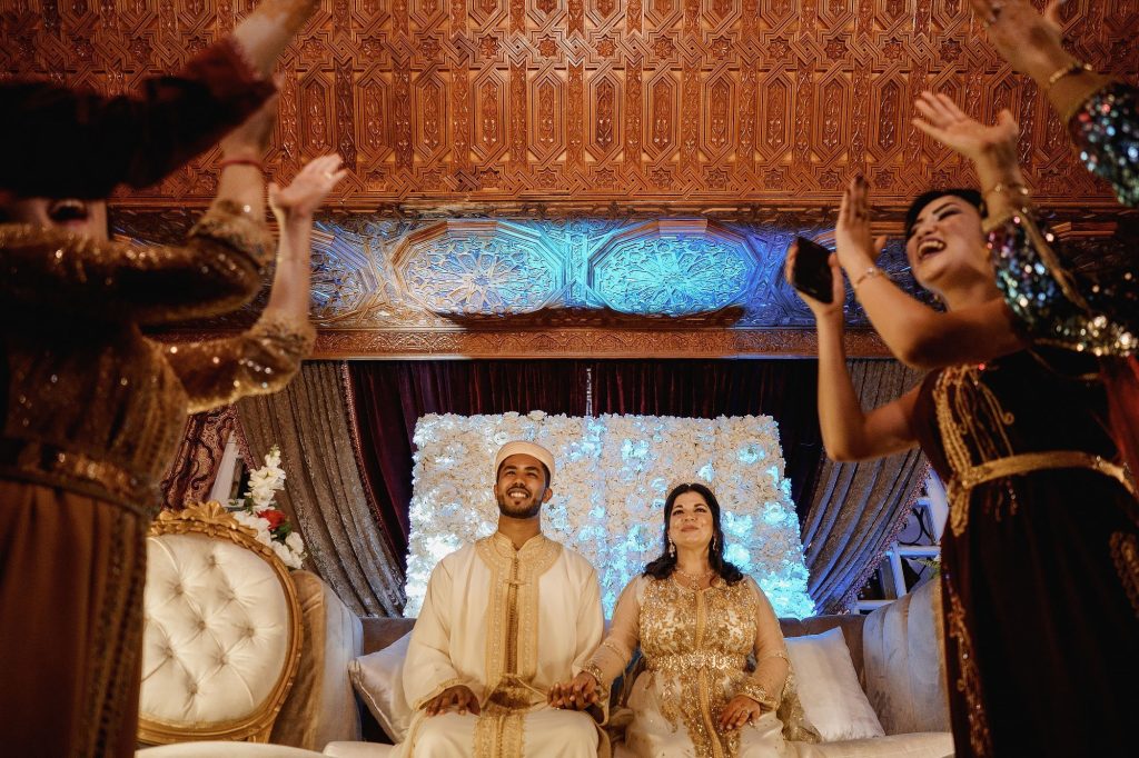 wedding traditions in Morocco bride ceremony with traditional dress and cultural rituals